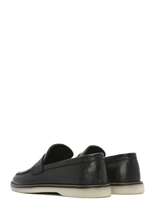 Erkek Siyah Deri Casual Loafer 25SFD680718 - Görsel 6