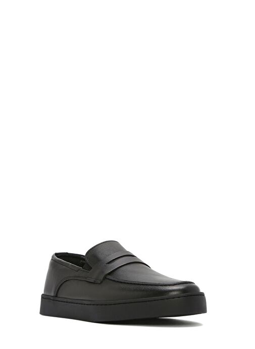 Erkek Siyah Deri Casual Loafer 25SFD680818 - Görsel 7