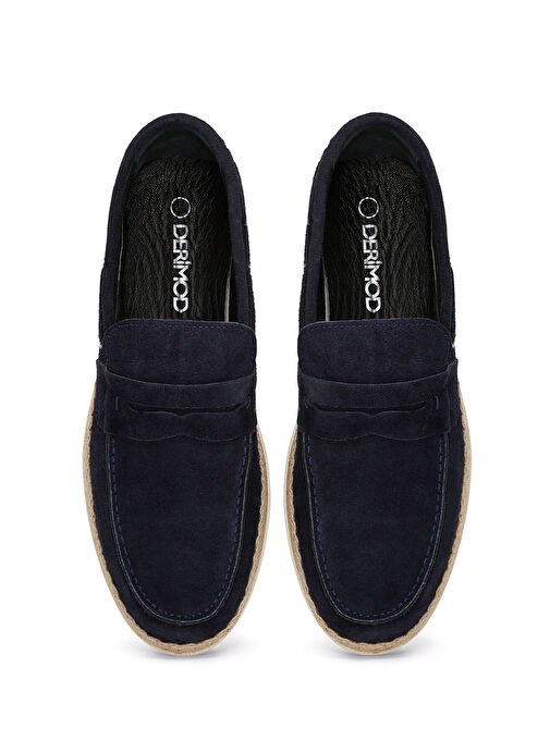 Derimod Lacivert Erkek Süet Loafer 25SFD680910 - Görsel 8