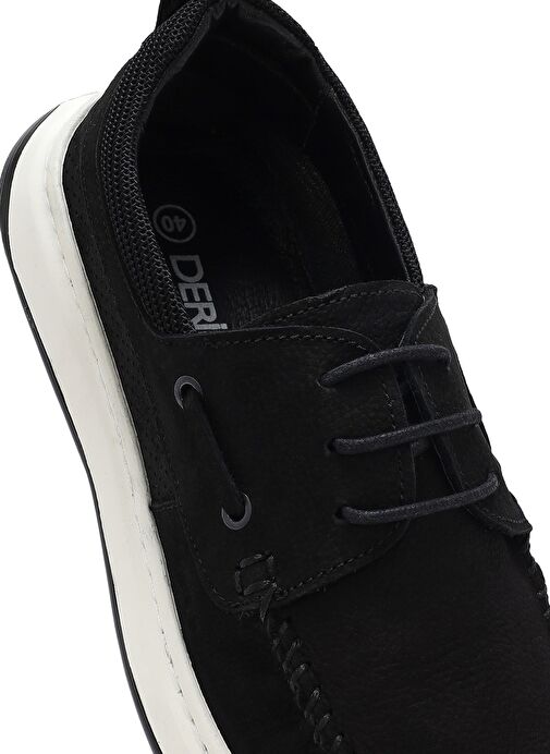 Erkek Siyah Bağcıklı Nubuk Deri Casual Ayakkabı 25SFD6810V3 - Görsel 9