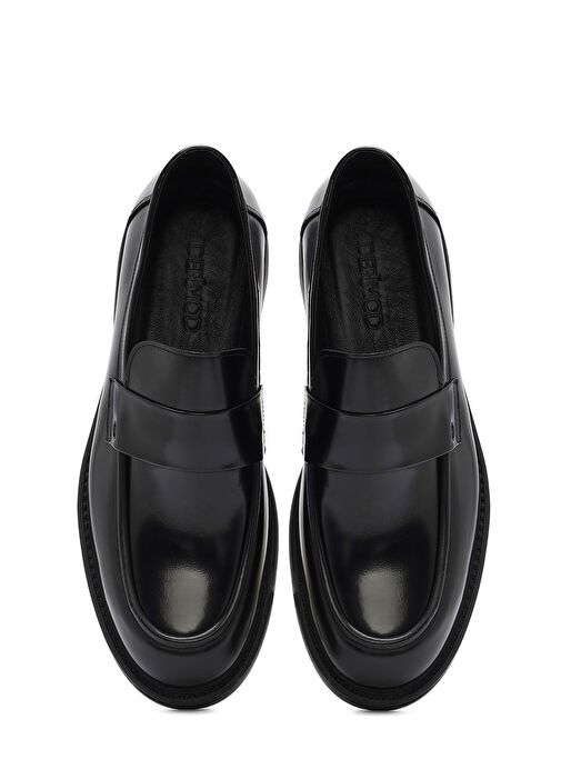 Erkek Siyah Deri Casual Loafer 25SFD751222 - Görsel 8