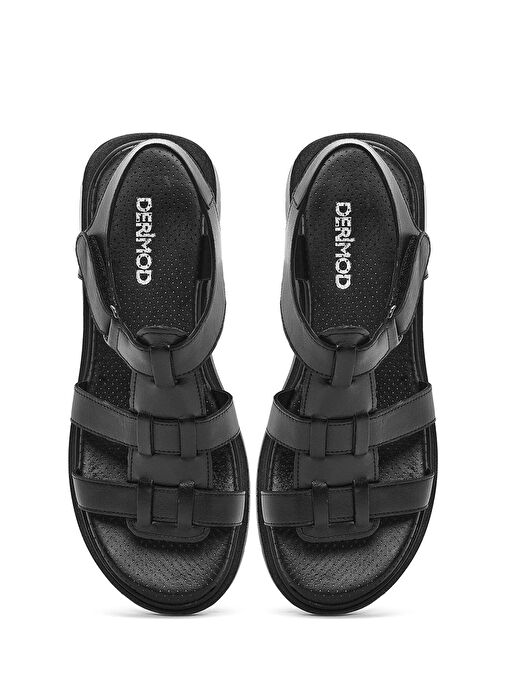 Derimod Derimod Kadın Siyah Bantlı Deri Sandalet 25SFD362018 Sandalet & Terlik | Boyner Siyah - 8. görsel
