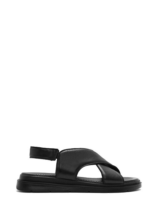 Derimod Derimod Kadın Siyah Lastikli Deri Sandalet 25SFD362118 Sandalet & Terlik | Boyner Siyah - 2. görsel