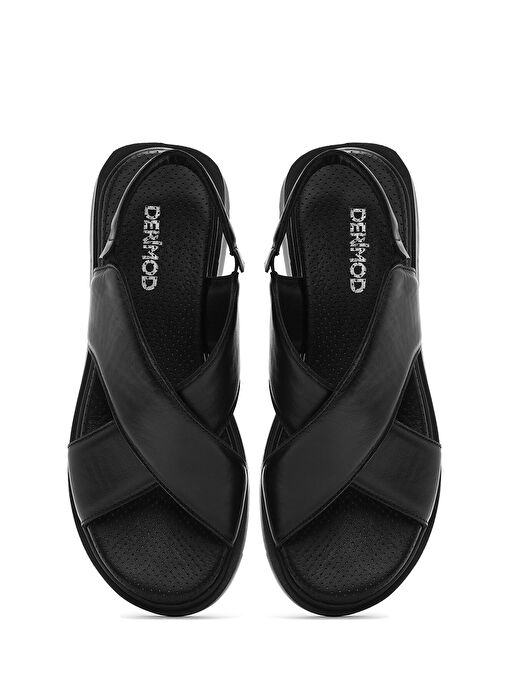 Derimod Derimod Kadın Siyah Lastikli Deri Sandalet 25SFD362118 Sandalet & Terlik | Boyner Siyah - 8. görsel