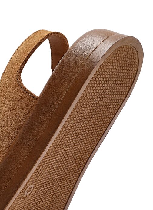 Kadın Vizon Arakdan Tokalı Kalın Tabanlı Süet Deri Sandalet 25SFD362310 - Görsel 9