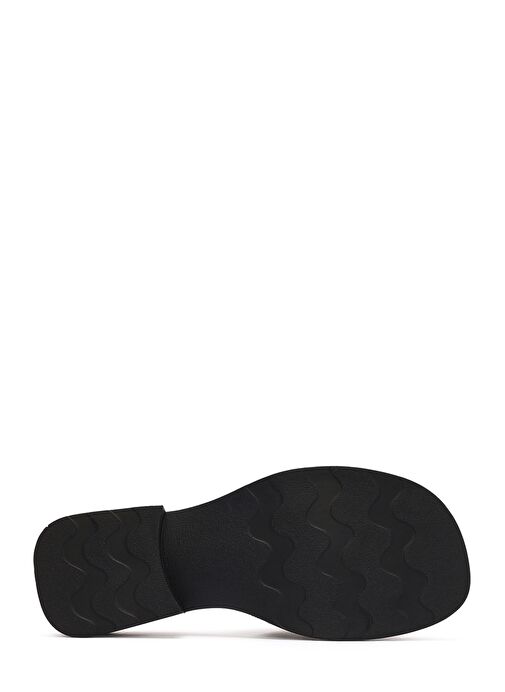 Kadın Siyah Tokalı Deri Terlik 25SFD361418 - Görsel 5