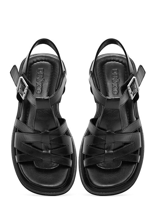 Derimod Derimod Kadın Siyah Bilekten Tokalı Deri Sandalet 25SFD362518 Sandalet & Terlik | Boyner Siyah - 8. görsel