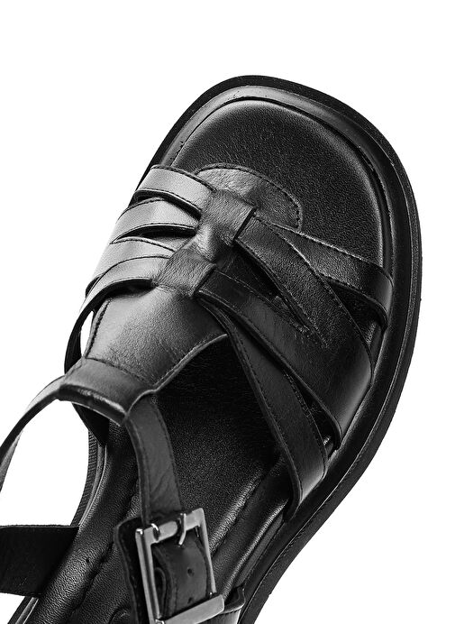 Derimod Derimod Kadın Siyah Bilekten Tokalı Deri Sandalet 25SFD362518 Sandalet & Terlik | Boyner Siyah - 9. görsel