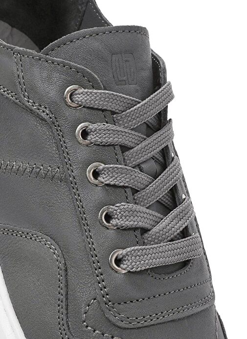 Erkek Gri Bağcıklı Deri Sneaker 25SFD707218 - Görsel 9