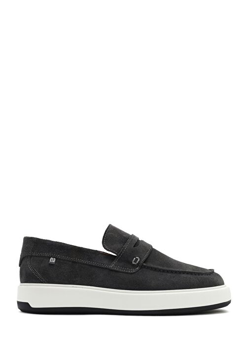 Erkek Gri Süet Deri Casual Loafer 25SFD707310 - Görsel 2