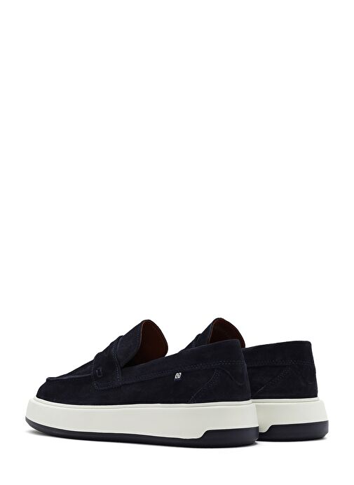 Erkek Lacivert Süet Deri Casual Loafer 25SFD707310 - Görsel 6