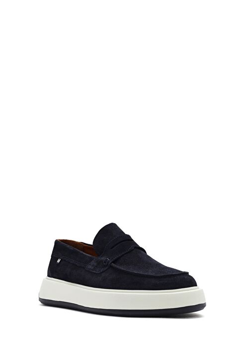 Erkek Lacivert Süet Deri Casual Loafer 25SFD707310 - Görsel 7