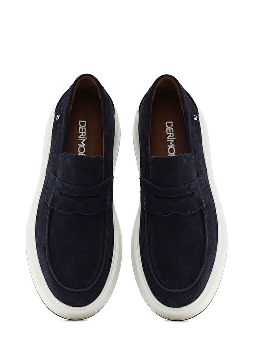 Erkek Lacivert Süet Deri Casual Loafer 25SFD707310 - Görsel 8