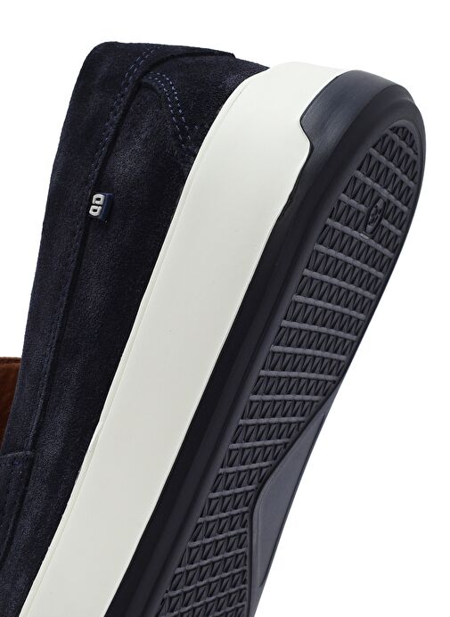 Erkek Lacivert Süet Deri Casual Loafer 25SFD707310 - Görsel 9