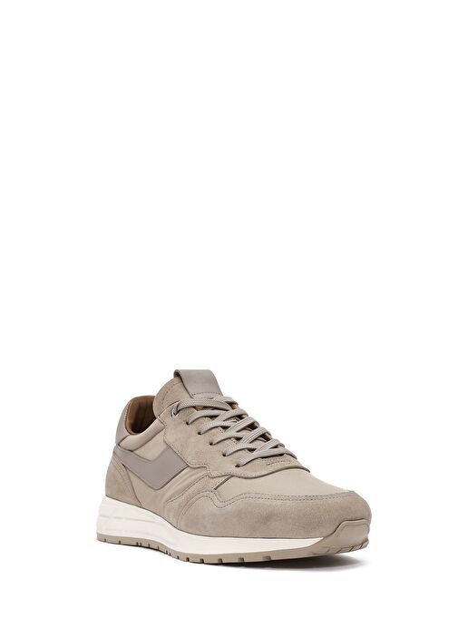 Erkek Bej Bağcıklı Deri Sneaker 25SFD707414 - Görsel 7