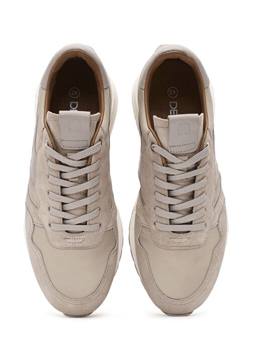 Erkek Bej Bağcıklı Deri Sneaker 25SFD707414 - Görsel 8