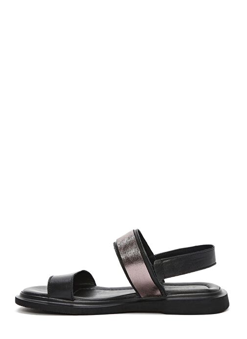 Kadın Siyah Tokalı Deri Sandalet 25SFD363014 - Görsel 3