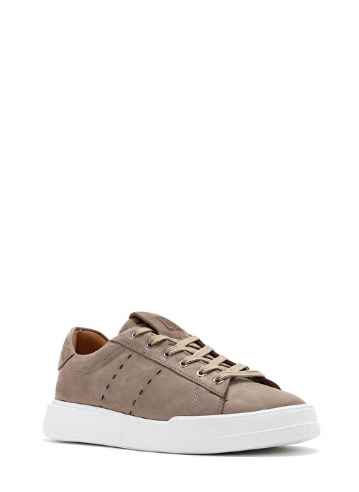 Erkek Vizon Bağcıklı Nubuk Deri Sneaker 25SFD7075V3 - Görsel 7