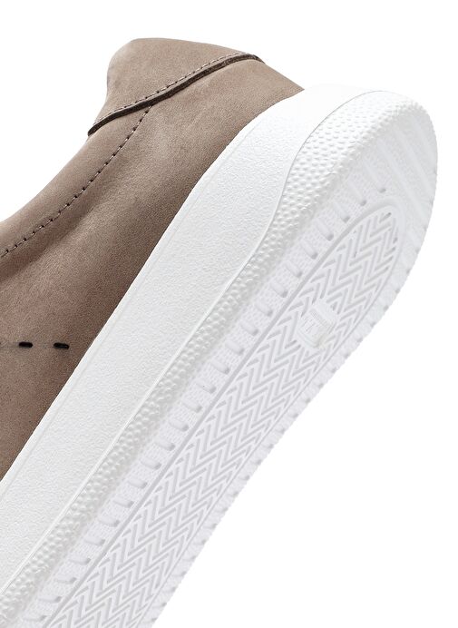Erkek Vizon Bağcıklı Nubuk Deri Sneaker 25SFD7075V3 - Görsel 9