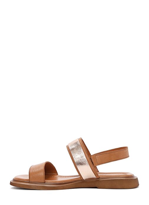 Kadın Taba Tokalı Deri Sandalet 25SFD363014 - Görsel 3