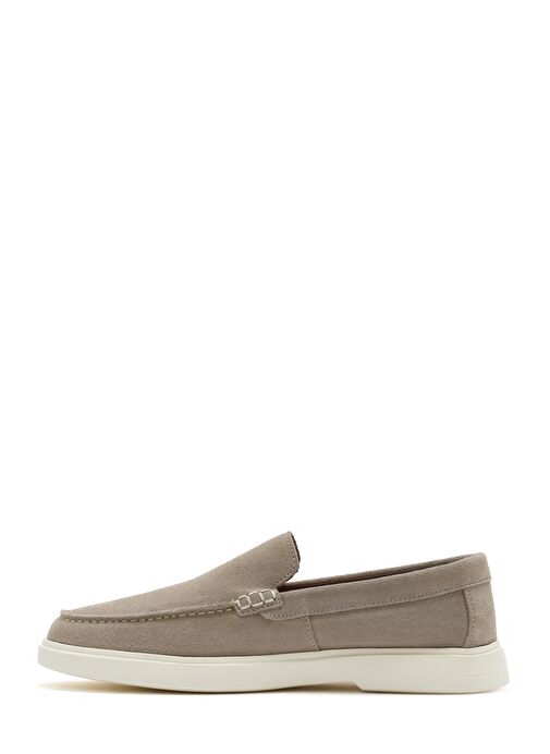 Erkek Bej Süet Deri Casual Loafer 25SFD707610 - Görsel 3
