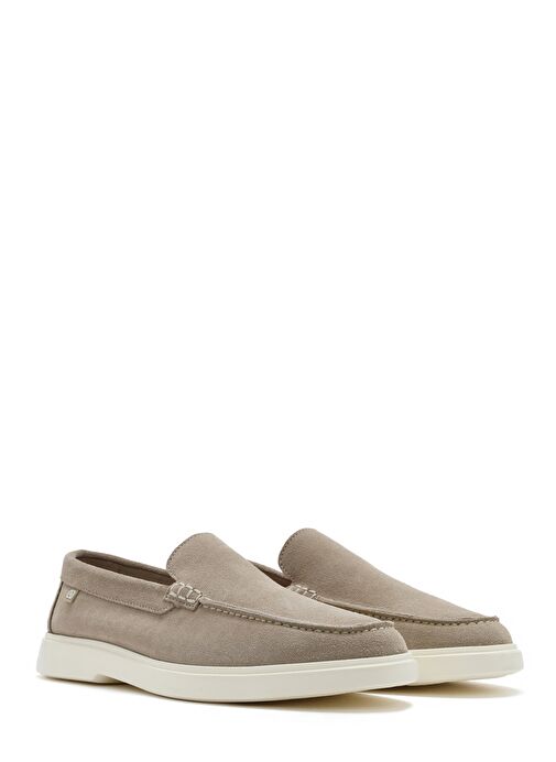 Erkek Bej Süet Deri Casual Loafer 25SFD707610 - Görsel 4