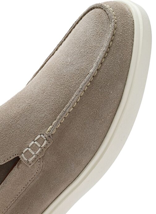 Erkek Bej Süet Deri Casual Loafer 25SFD707610 - Görsel 9