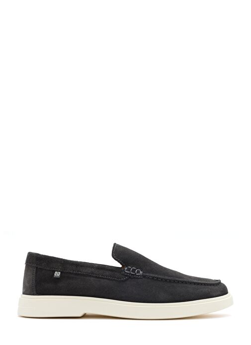 Erkek Gri Süet Deri Casual Loafer 25SFD707610 - Görsel 2