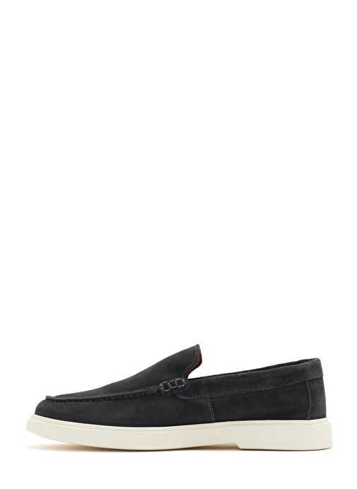 Erkek Gri Süet Deri Casual Loafer 25SFD707610 - Görsel 3