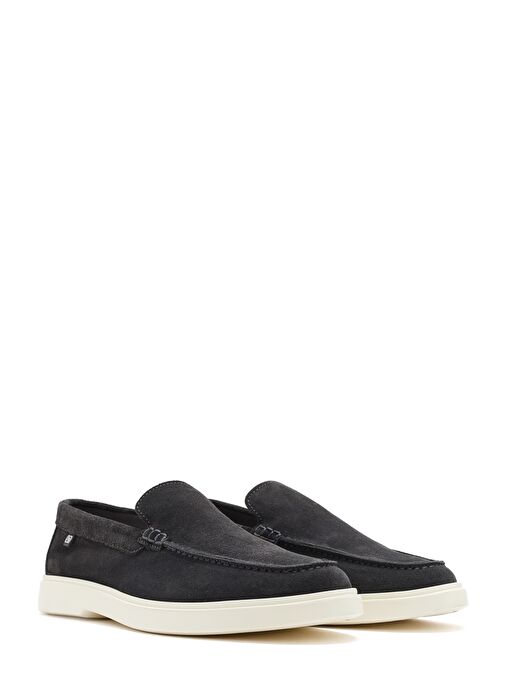 Erkek Gri Süet Deri Casual Loafer 25SFD707610 - Görsel 4