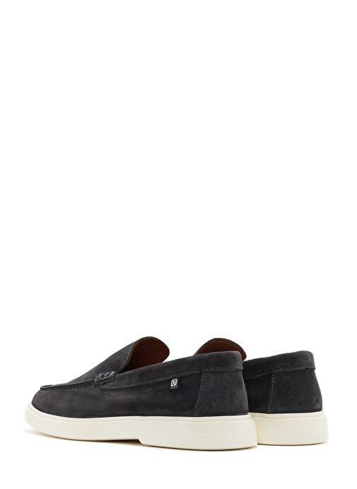 Erkek Gri Süet Deri Casual Loafer 25SFD707610 - Görsel 6