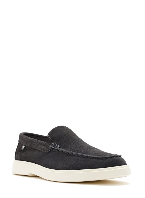 Erkek Gri Süet Deri Casual Loafer 25SFD707610 - Görsel 8