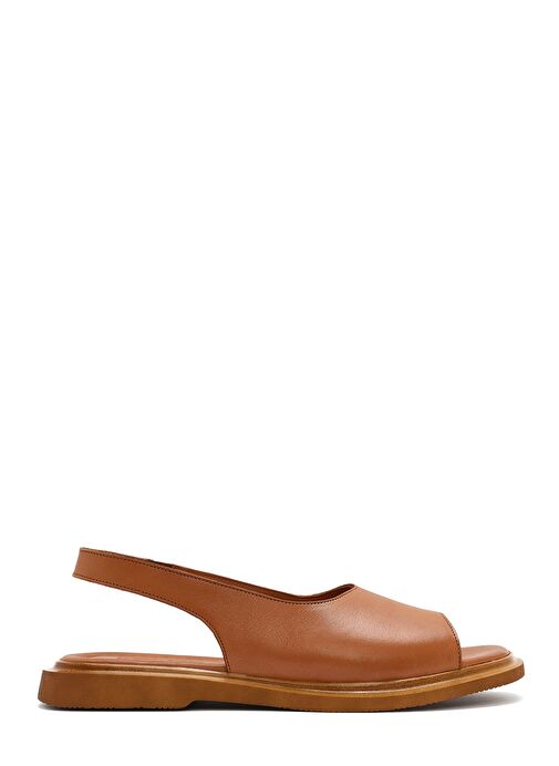Kadın Taba Deri Sandalet 25SFD363218 - Görsel 2
