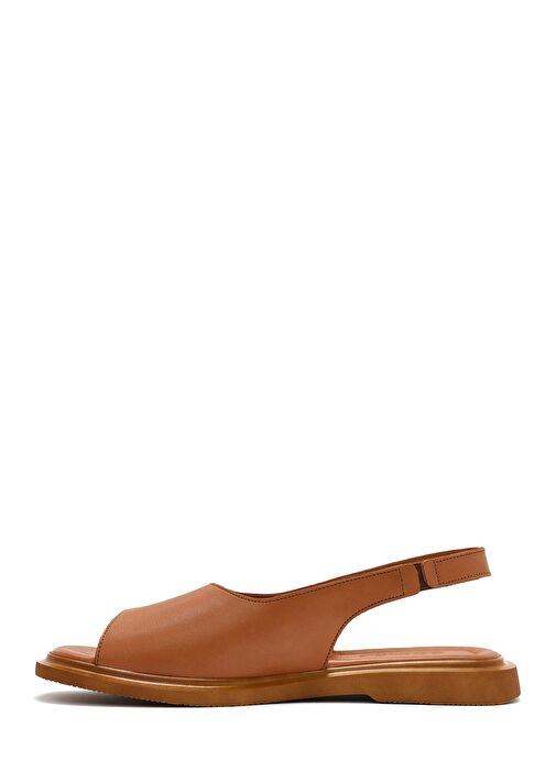 Kadın Taba Deri Sandalet 25SFD363218 - Görsel 3