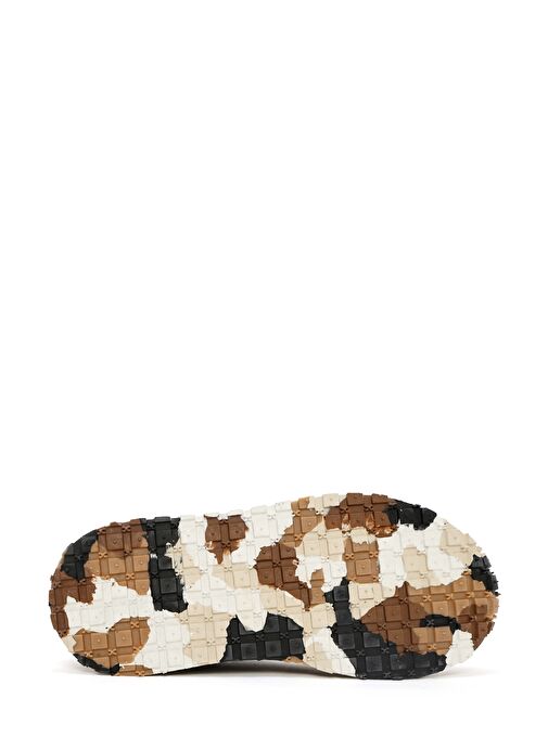 Erkek Vizon Bağcıklı Deri Sneaker 25SFD707714 - Görsel 5