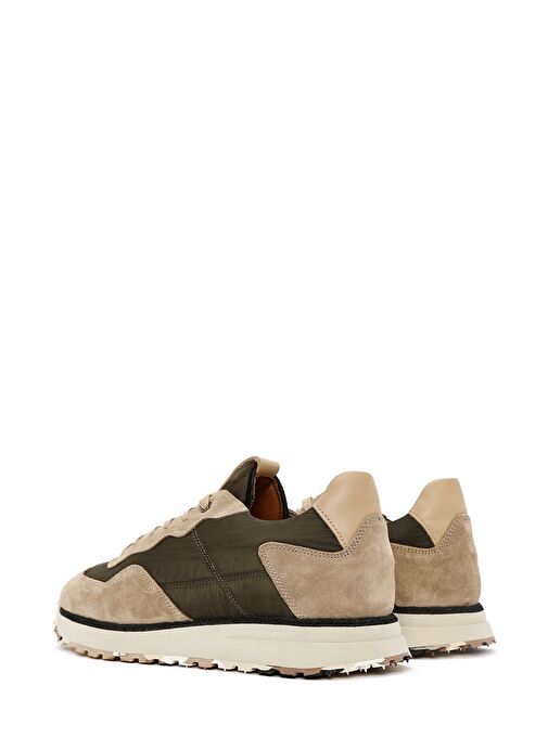 Erkek Vizon Bağcıklı Deri Sneaker 25SFD707714 - Görsel 6