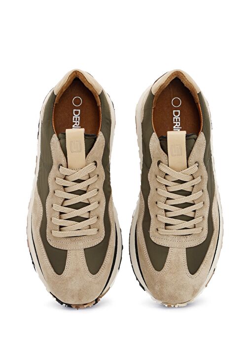 Erkek Vizon Bağcıklı Deri Sneaker 25SFD707714 - Görsel 8