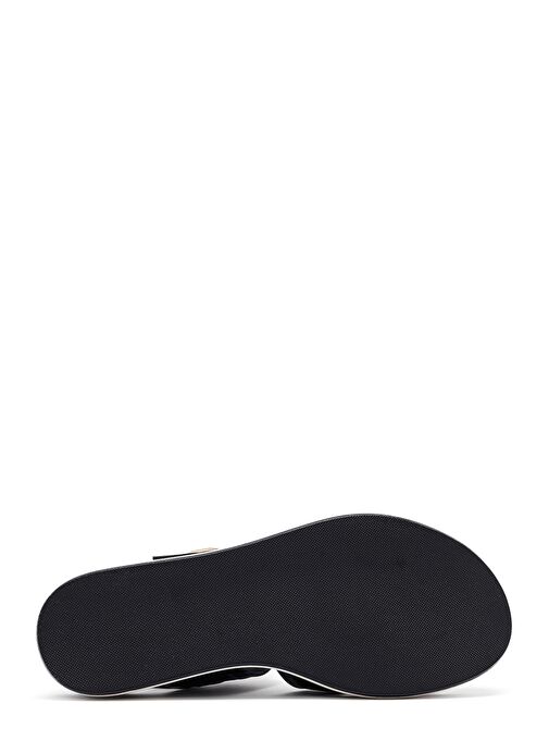 Kadın Siyah Bilekten Tokalı Kalın Tabanlı Deri Sandalet 25SFD550418 - Görsel 5