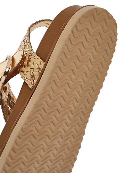 Derimod Derimod Kadın Altın Bantlı Hasır Deri Sandalet 25SFD5507M7 Sandalet & Terlik | Boyner Altın - 9. görsel