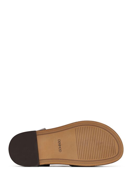 Kadın Kahverengi Bilekten Bantlı Deri Sandalet 25SFD550918 - Görsel 5