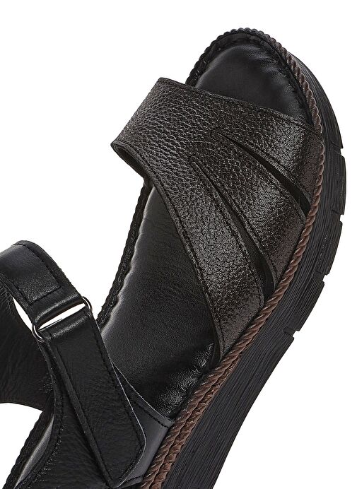 Derimod Derimod Kadın Siyah Bantlı Deri Comfort Sandalet 25SFD321114 Sandalet & Terlik | Boyner Siyah - 9. görsel
