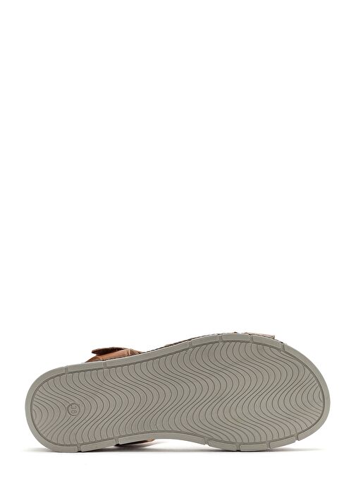 Kadın Taba Bantlı Deri Comfort Sandalet 25SFD321114 - Görsel 5