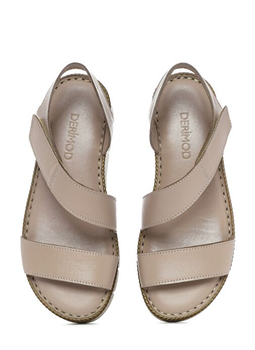 Derimod Derimod Kadın Vizon Bantlı Deri Comfort Sandalet 25SFD321218 Boyner'de! Vizon - 8. görsel