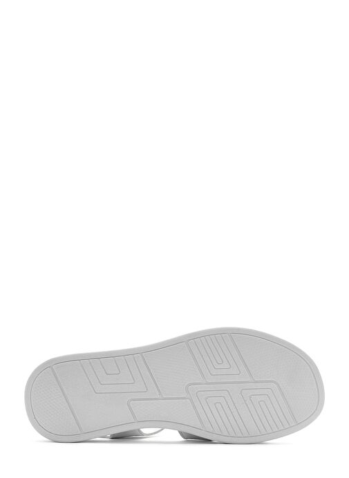 Kadın Beyaz Bantlı Kalın Tabanlı Deri Comfort Sandalet 25SFD321418 - Görsel 5