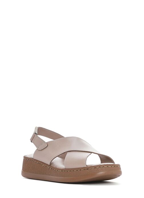 Derimod Derimod Kadın Vizon Bantlı Kalın Tabanlı Deri Comfort Sandalet 25SFD321718 Sandalet & Terlik | Boyner Vizon - 7. görsel