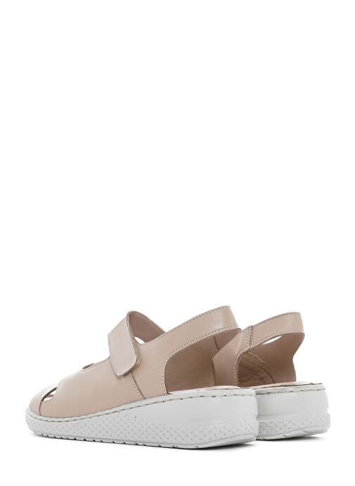 Kadın Vizon Bantlı Deri Comfort Sandalet 25SFD321918 - Görsel 6