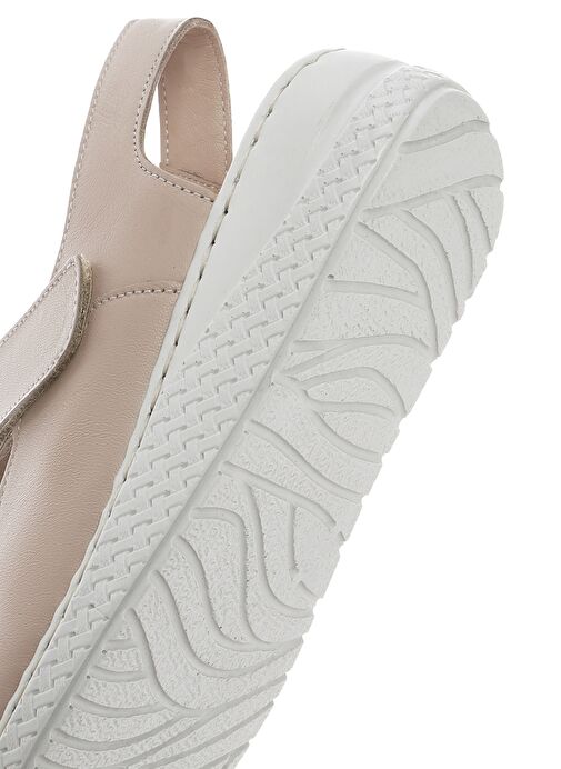 Kadın Vizon Bantlı Deri Comfort Sandalet 25SFD321918 - Görsel 9