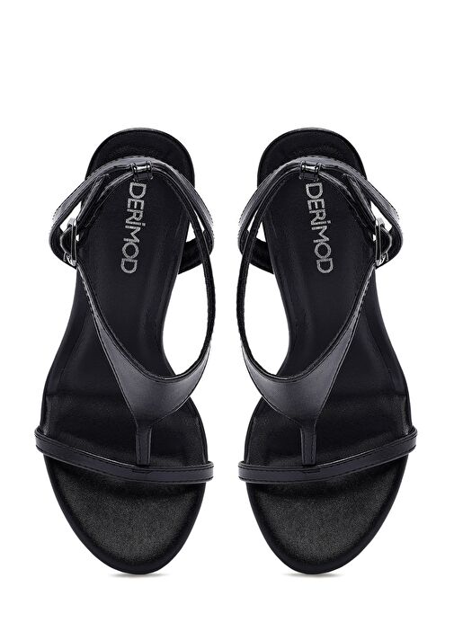 Kadın Siyah Bilekten Tokalı Yüksek İnce Topuklu Sandalet 25SFD443018 - Görsel 9
