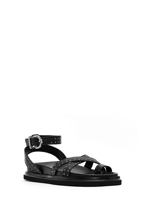 Derimod Derimod Kadın Siyah Bilekten Tokalı Metal Detaylı Deri Sandalet 25SFD270418 Sandalet & Terlik | Boyner Siyah - 7. görsel