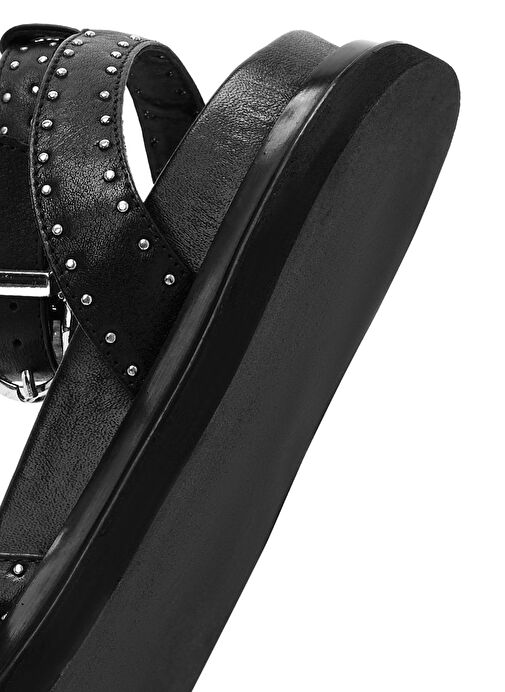 Derimod Derimod Kadın Siyah Bilekten Tokalı Metal Detaylı Deri Sandalet 25SFD270418 Sandalet & Terlik | Boyner Siyah - 9. görsel